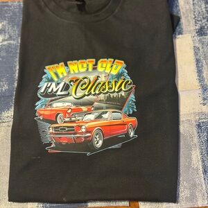 Gildan Black and Red Short Sleeve Tee Classic Car Design